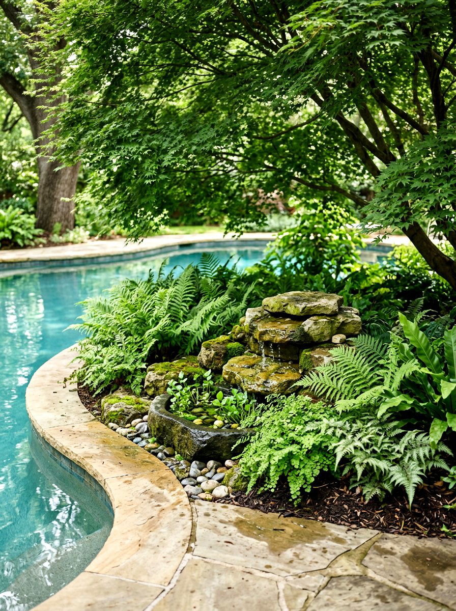 Shade Loving Fern - 30 pool landscaping ideas