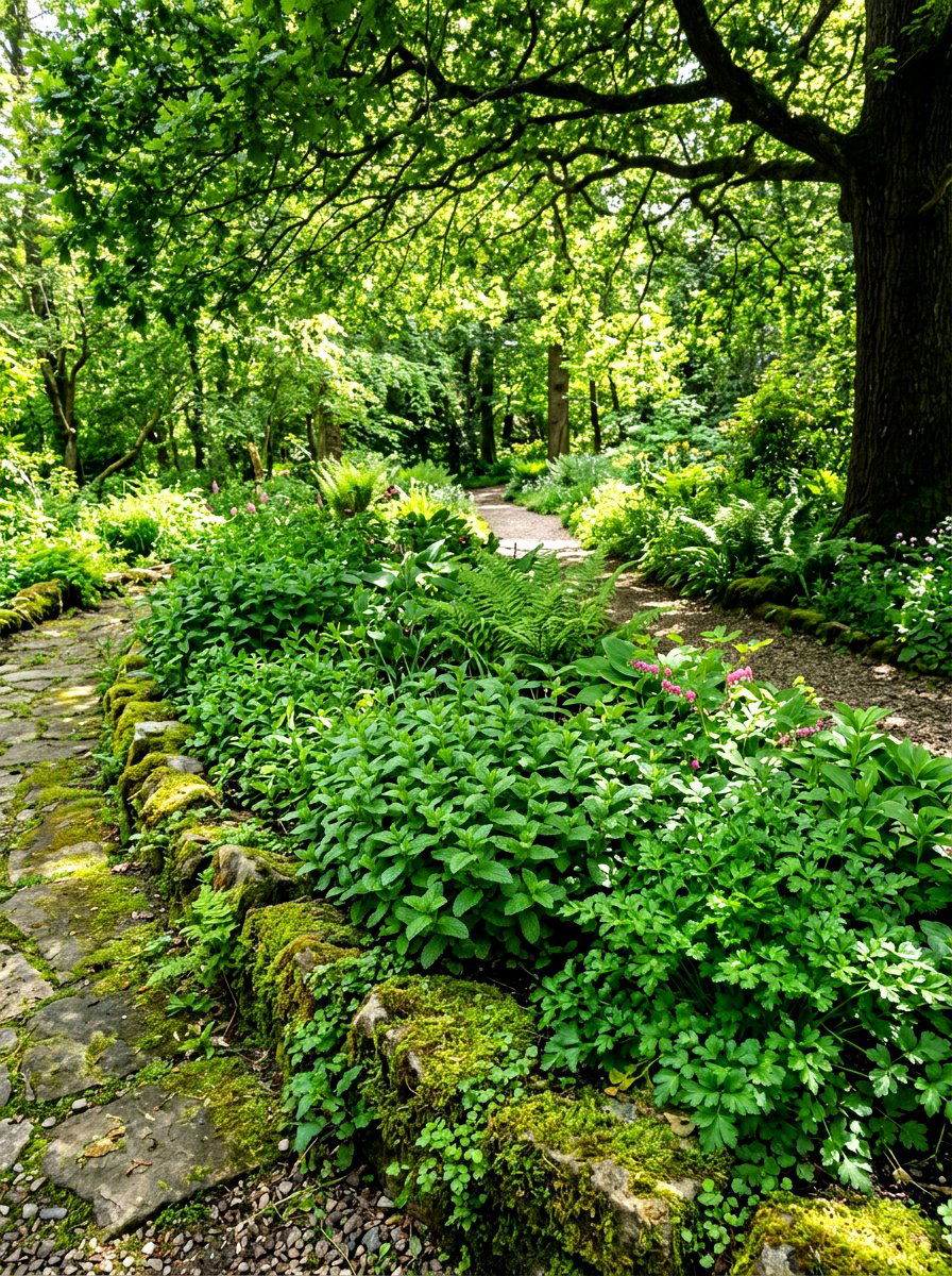 Shade Loving Herb Border - 30 herb border garden ideas
