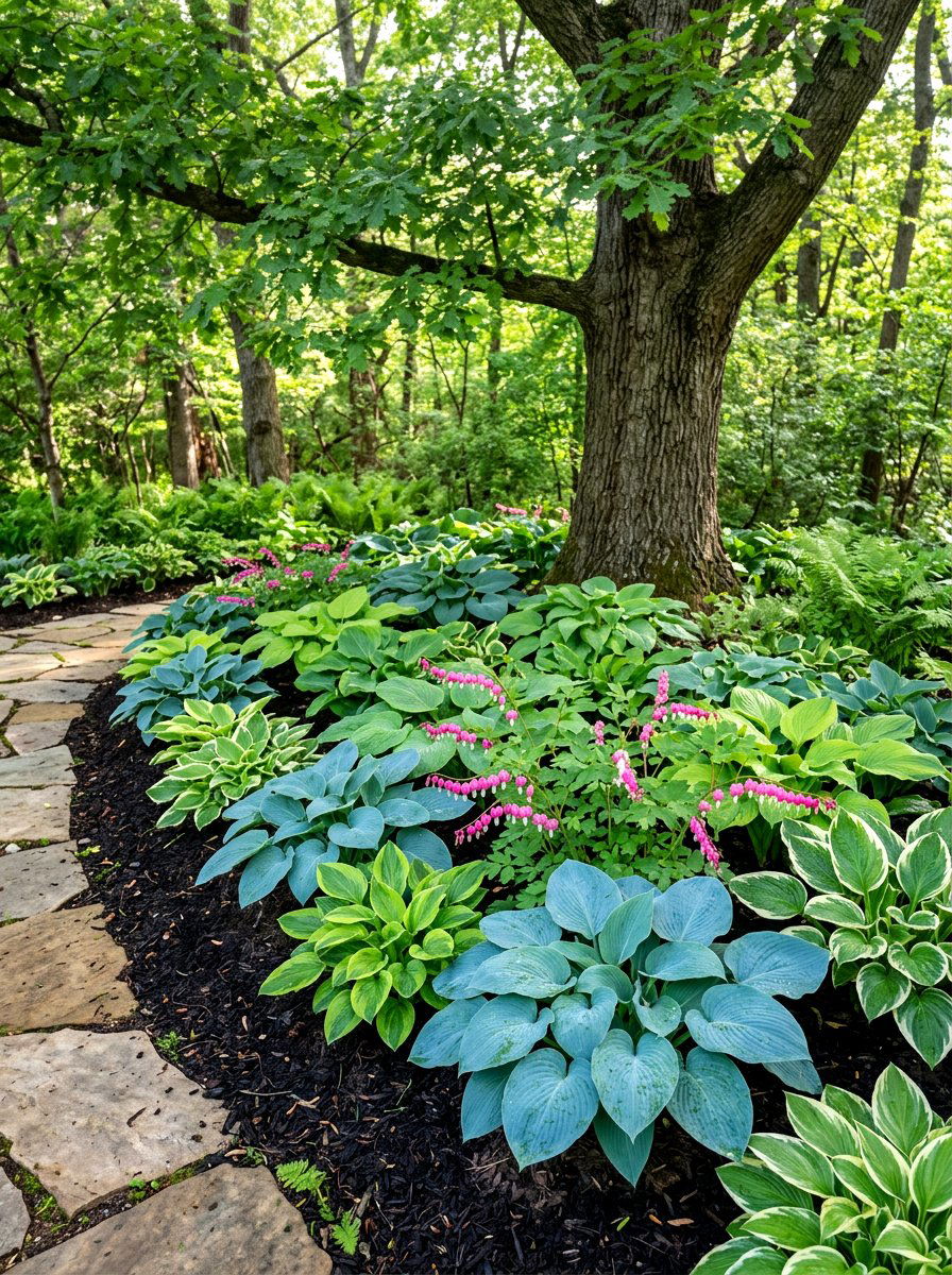 Shade Loving Hosta Bed - 30 cottage flower bed ideas