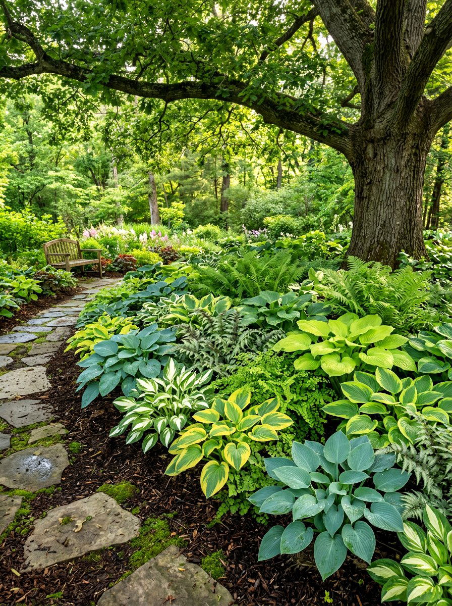 Shade Loving Hosta Border - 30 cottage border backyard ideas
