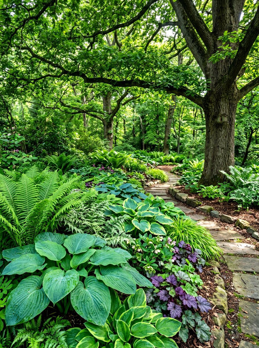 Shade Loving Woodland Border - 30 mixed border garden ideas