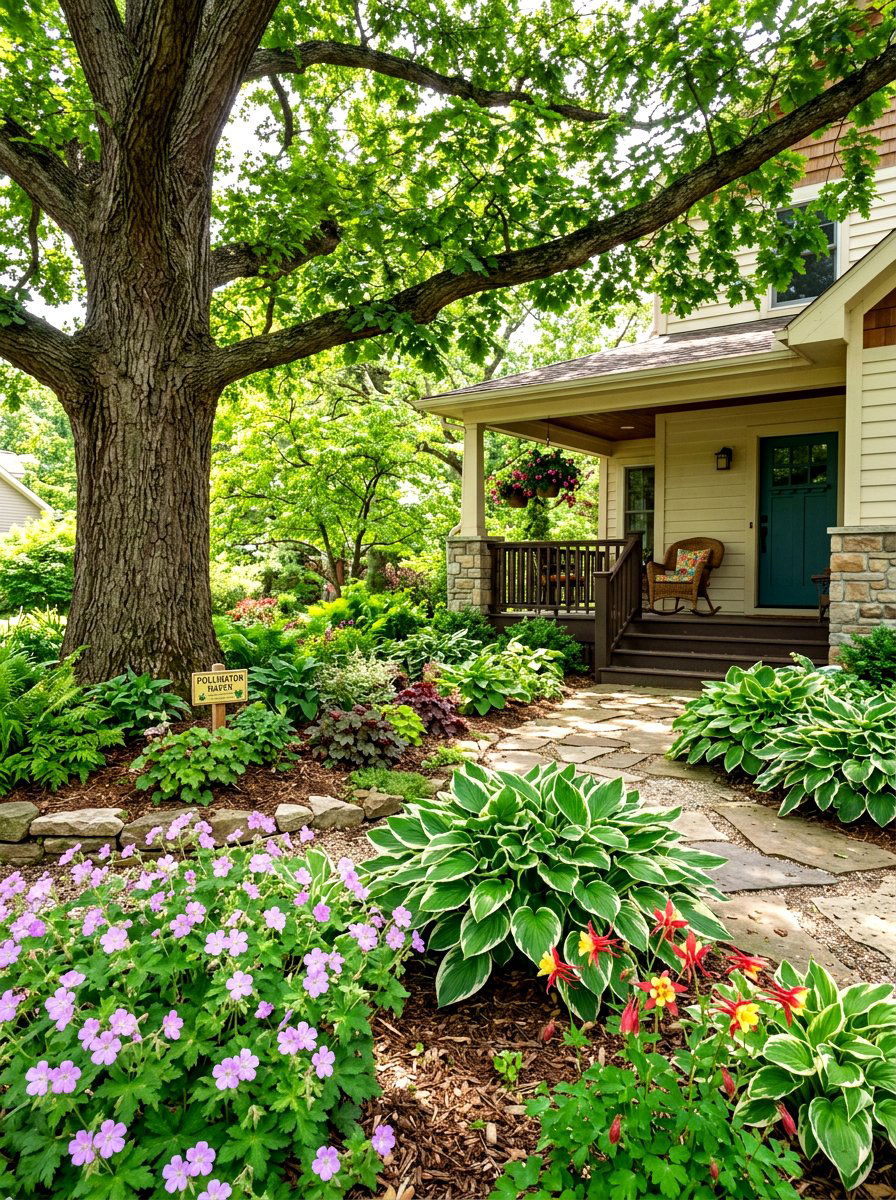Shade Pollinator Garden - 30 pollinator front yard ideas