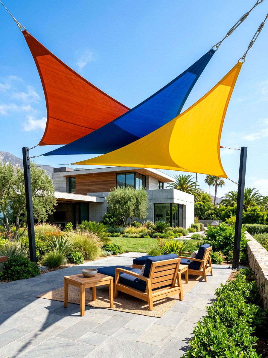 Shade Sail Canopy - 30 patio decorating ideas