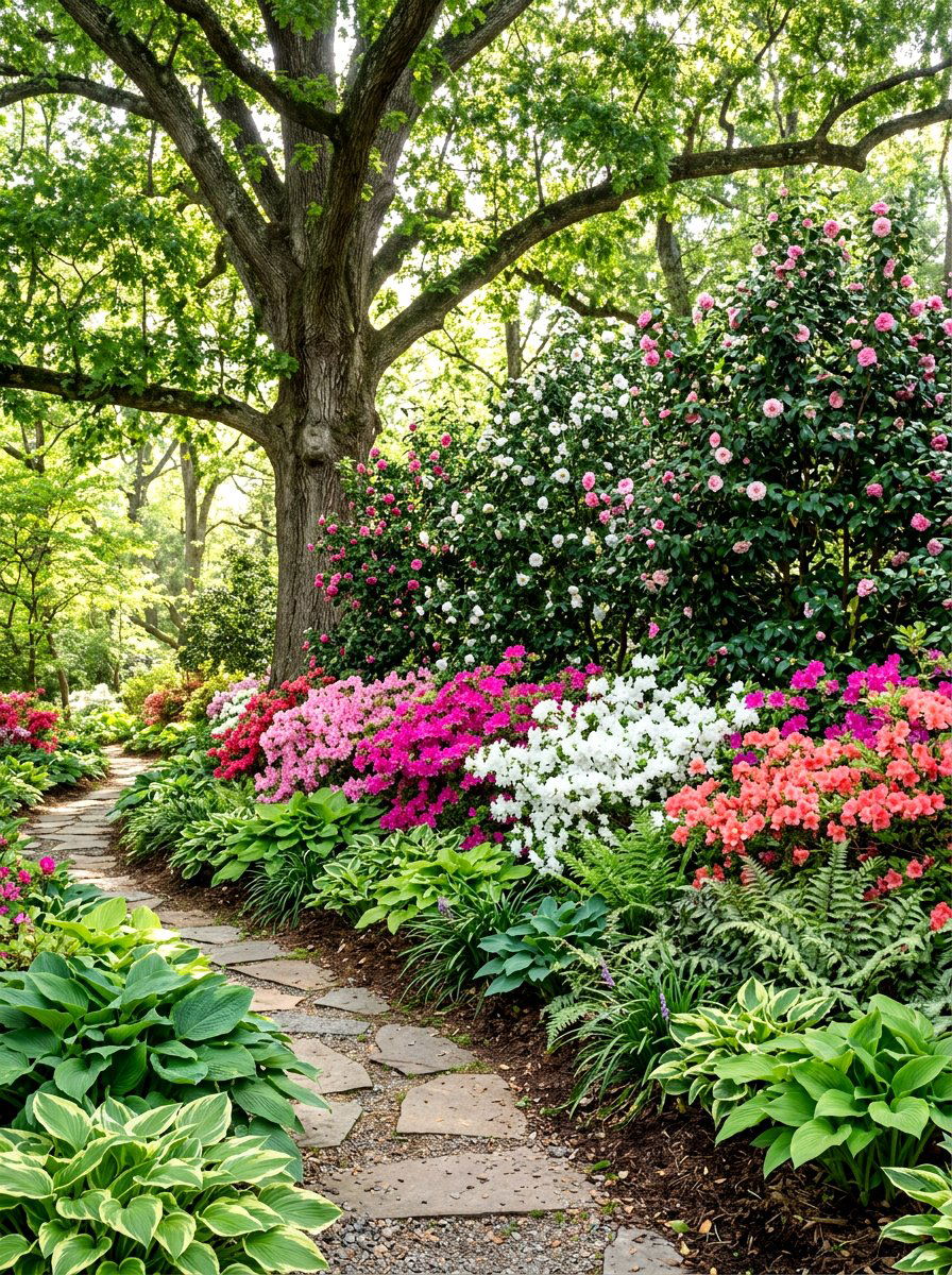 Shade Tolerant Layered Garden - 30 layered hedge front yard ideas