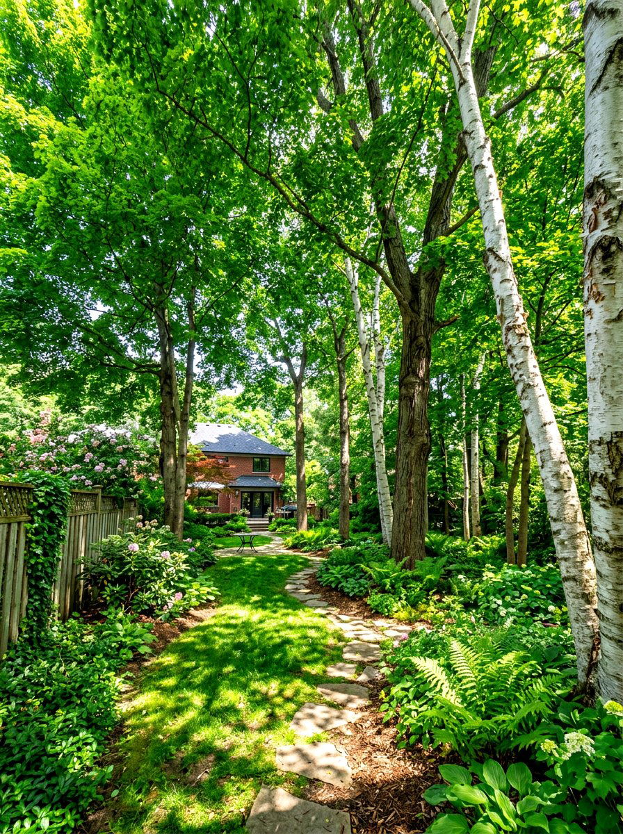 Shade Tree Canopy - 30 woodland backyard landscaping ideas