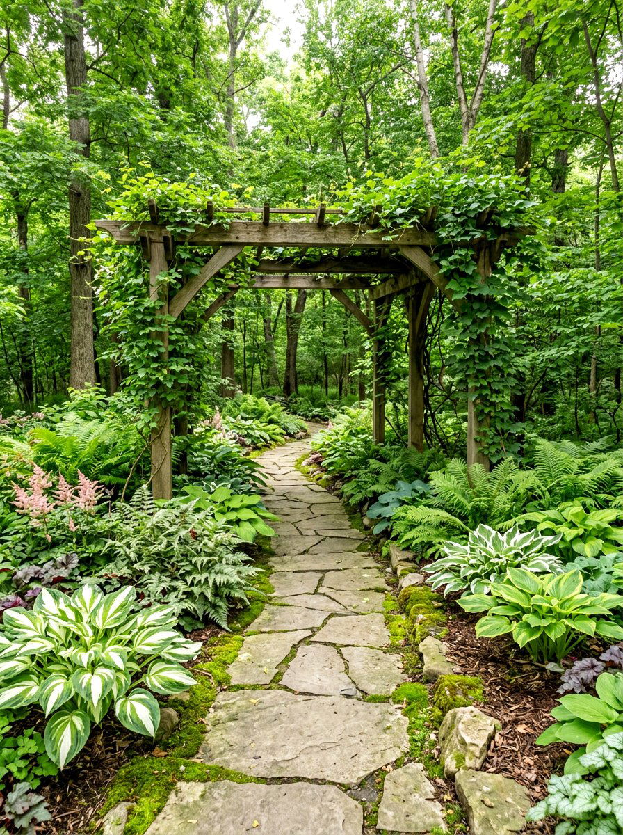 Shade garden breezeway - 30 breezeway garden ideas