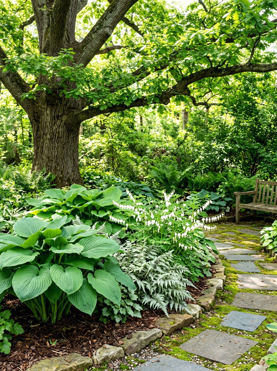 Shade garden corner - 30 corner flower bed ideas