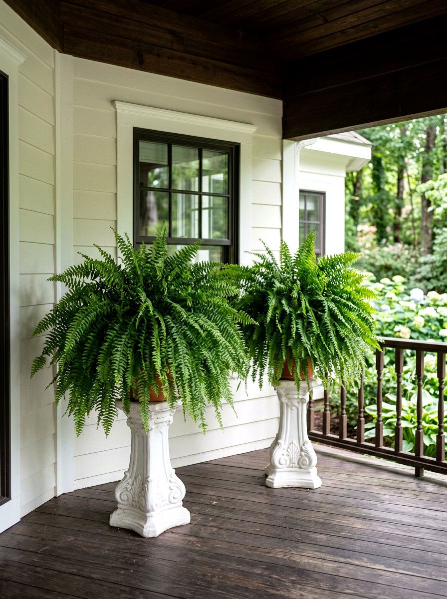 Shade loving fern pots - 30 porch container garden ideas