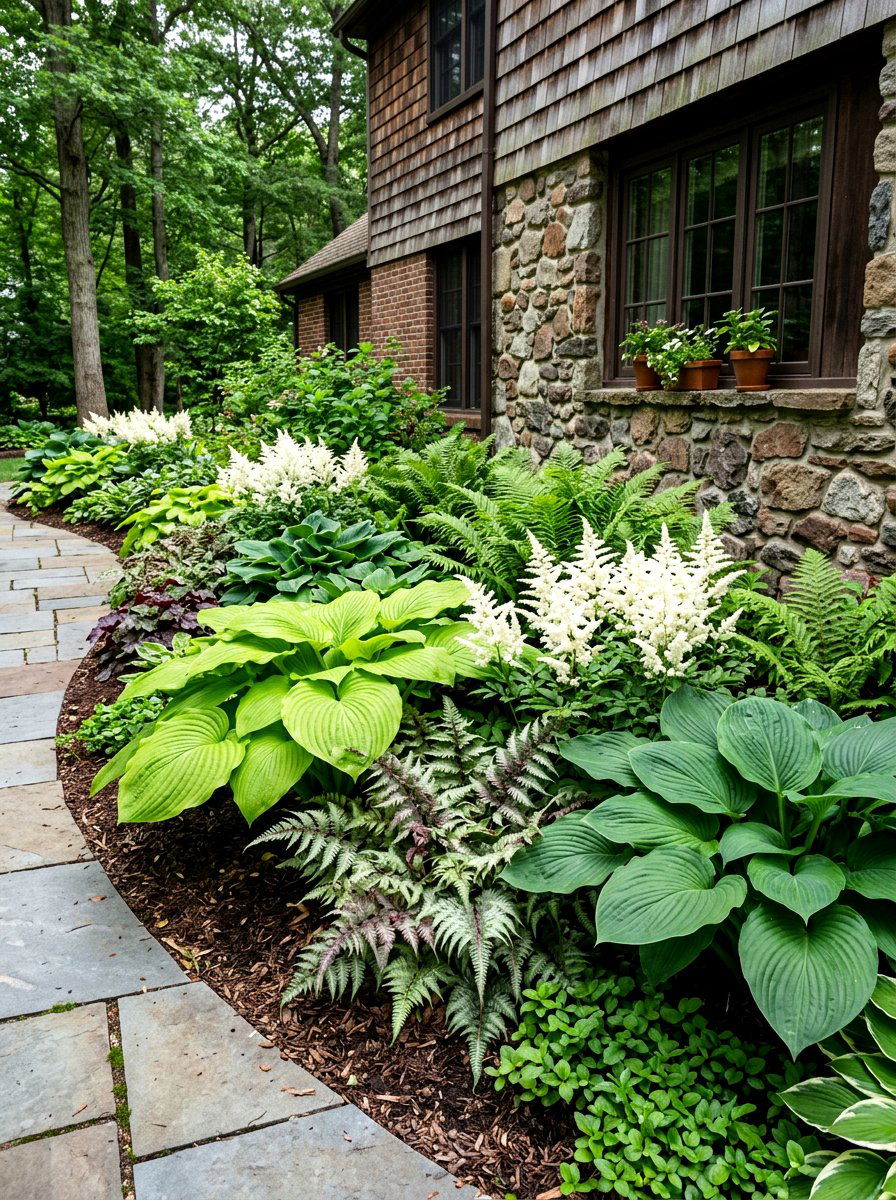 Shade loving front border - 30 small front garden border ideas