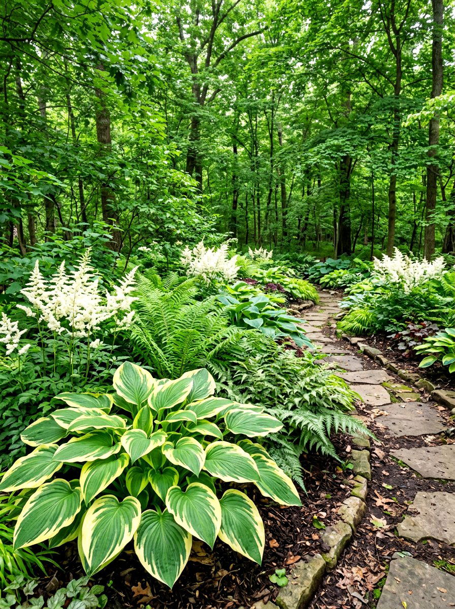 Shade loving garden border - 30 backyard border planting ideas