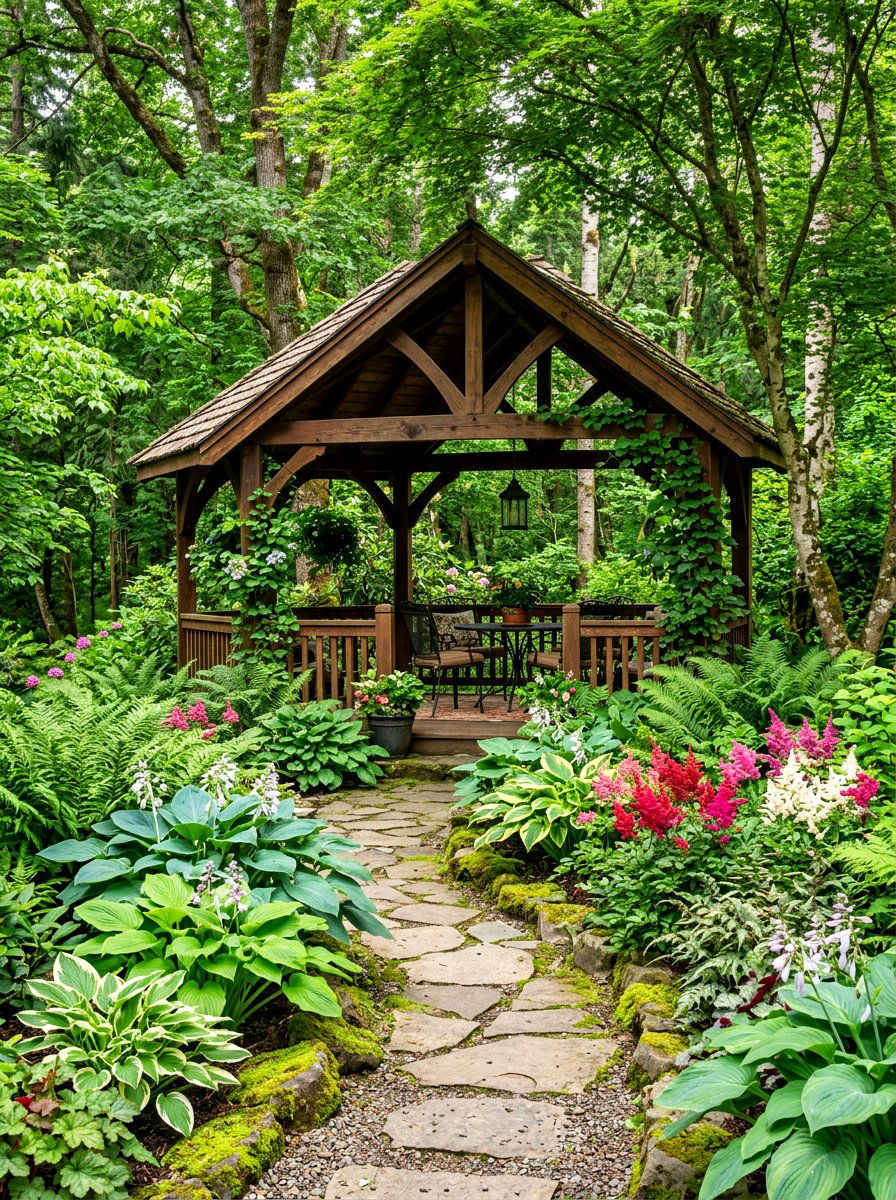 Shade plant gazebo garden - 30 gazebo flower garden ideas