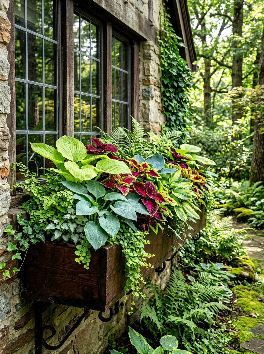 Shade plant window box - 30 window box ideas
