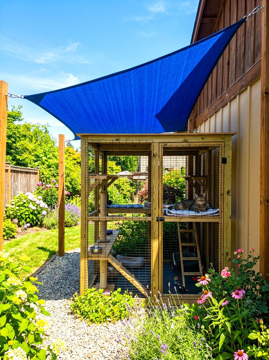 Shade sail catio - 30 catio ideas