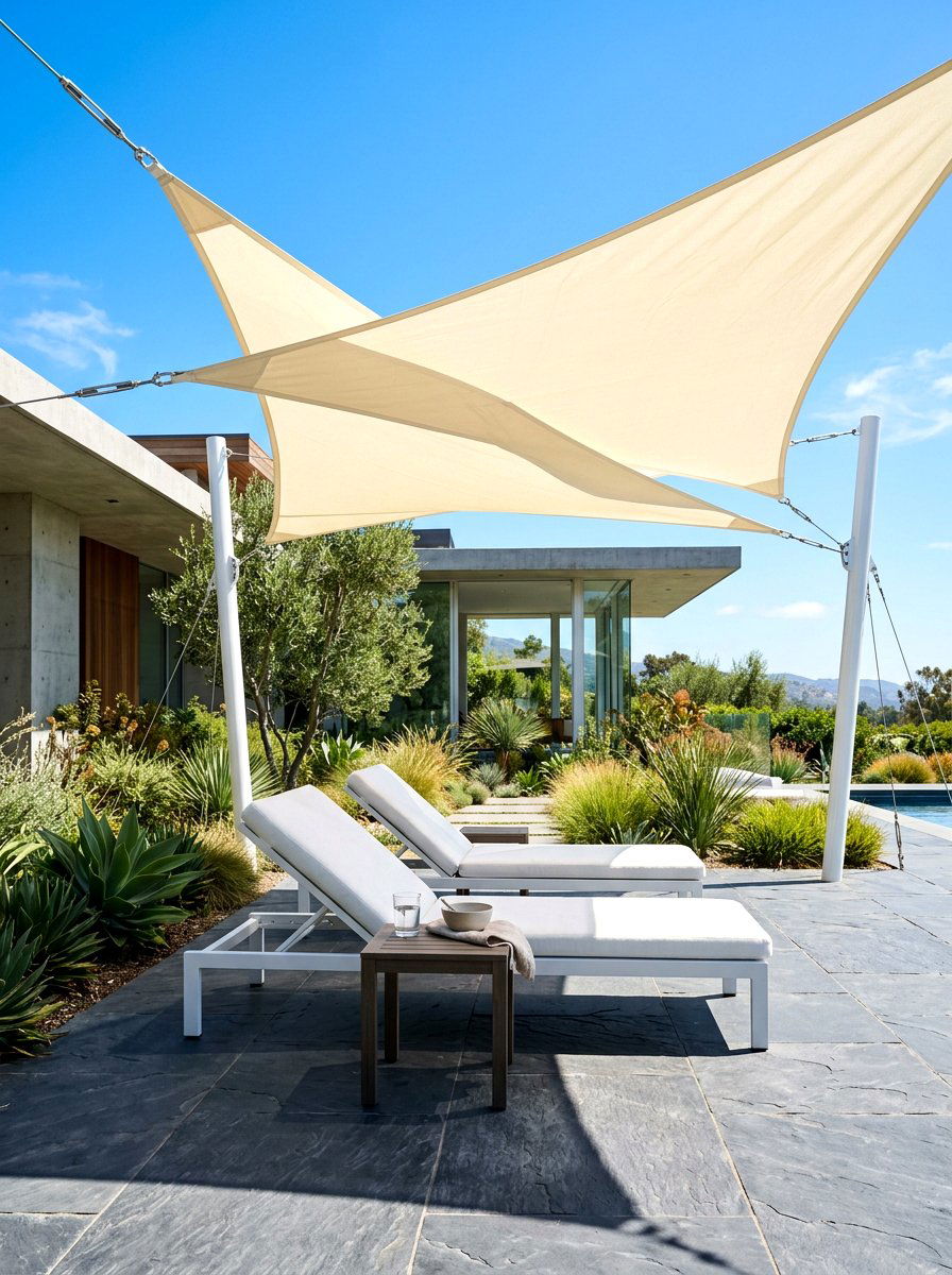 Shade sail lounge - 30 backyard party ready ideas