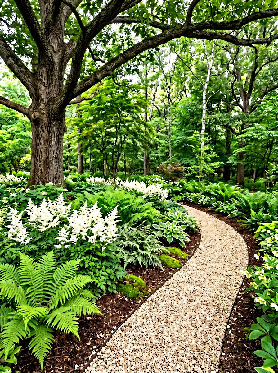 Shaded Curved Garden Bed - 30 curved flower bed ideas