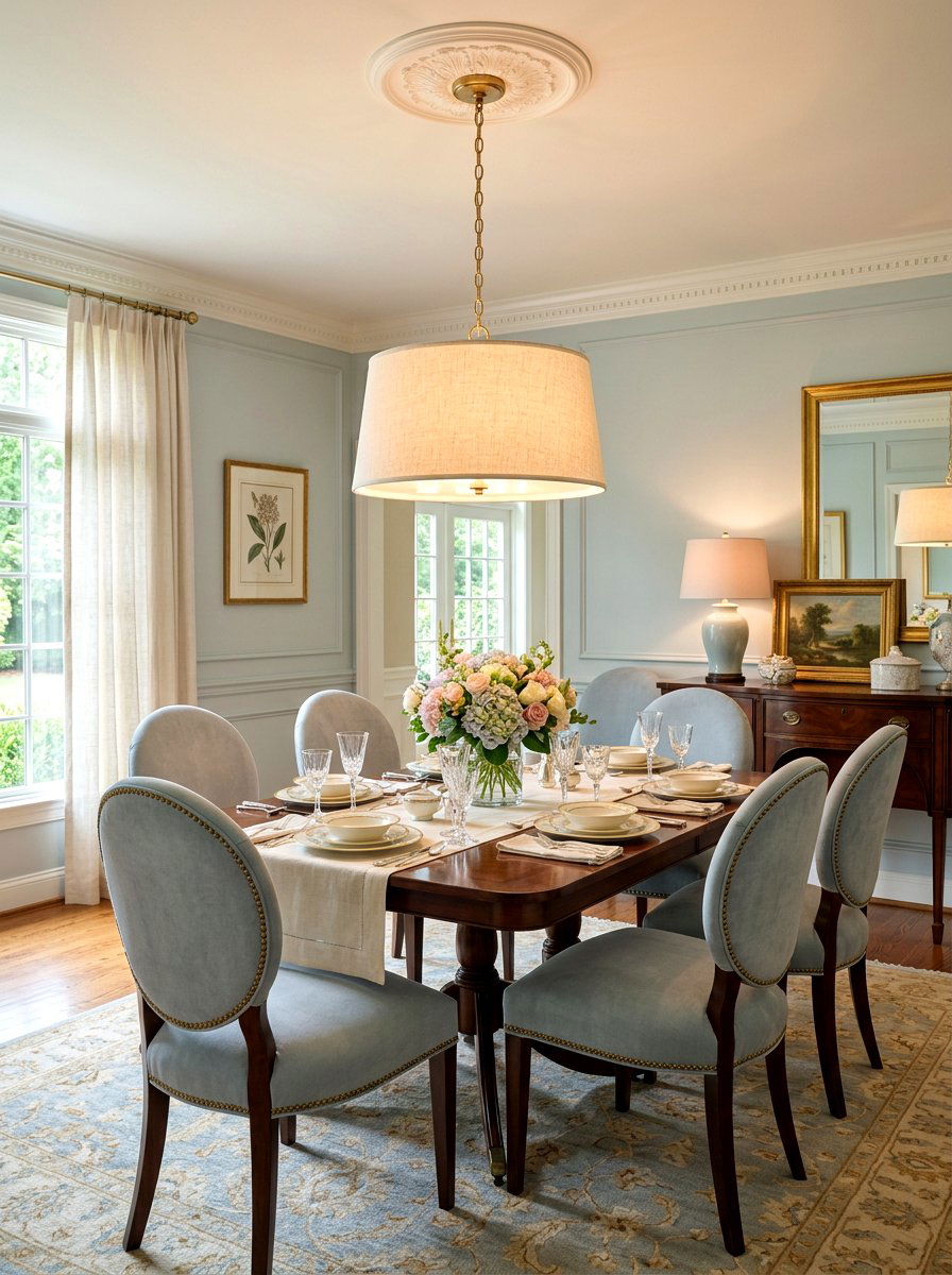 Shaded Drum Pendant - 30 dining room lighting ideas