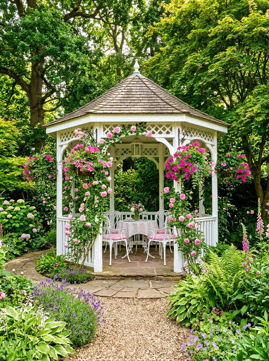 Shaded Garden Gazebo - 30 exterior seating area ideas