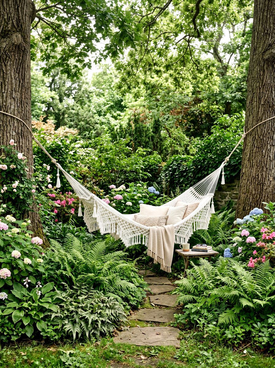 Shaded Hammock Nook - 30 Mediterranean backyard ideas