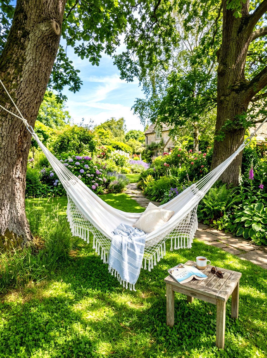 Shaded Hammock Spot - 30 meditation backyard corner ideas