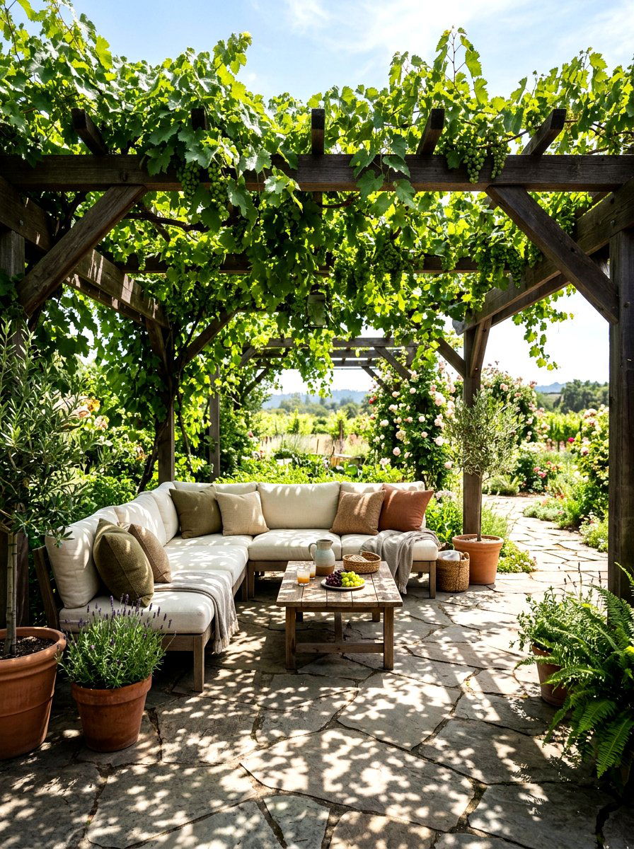 Shaded Trellis Lounge - 30 boutique hotel patio ideas