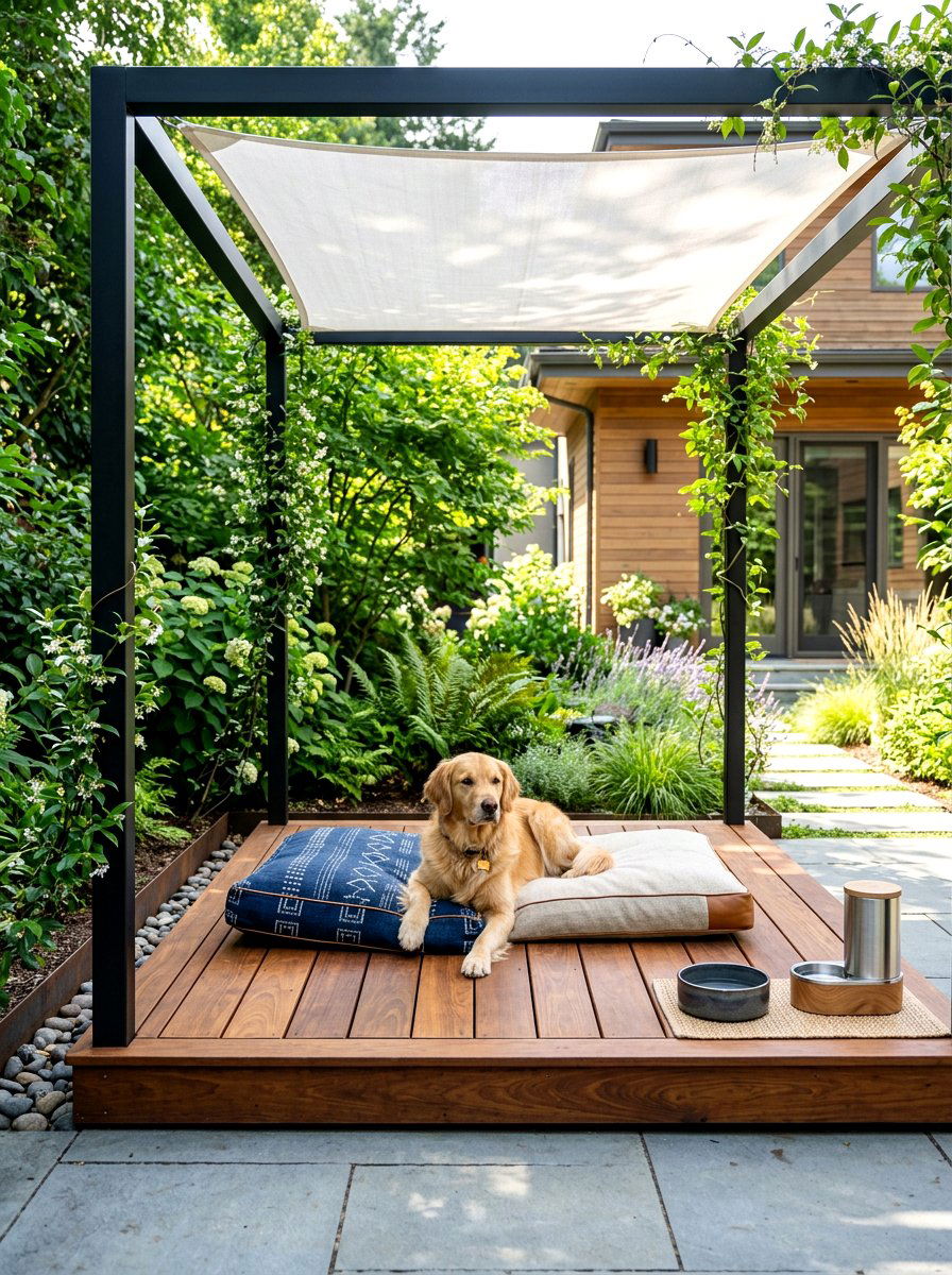 Shaded dog deck - 30 dog friendly backyard luxury ideas