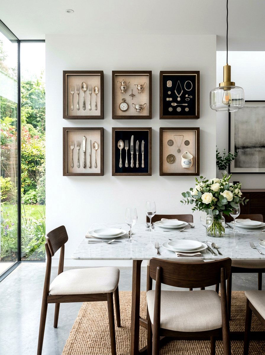 Shadow Box Display - 30 dining room wall art ideas