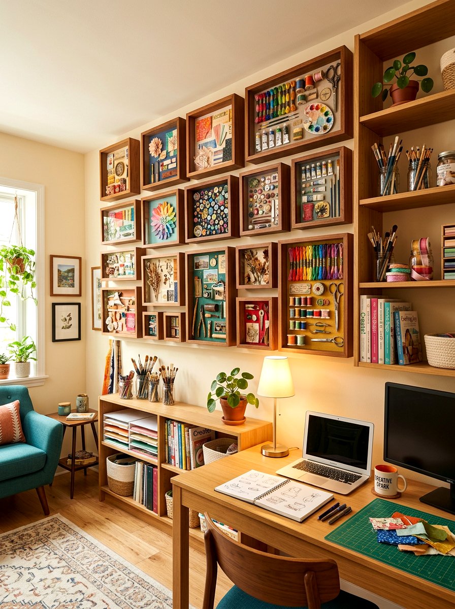 Shadow Box Displays - 30 art wall office ideas