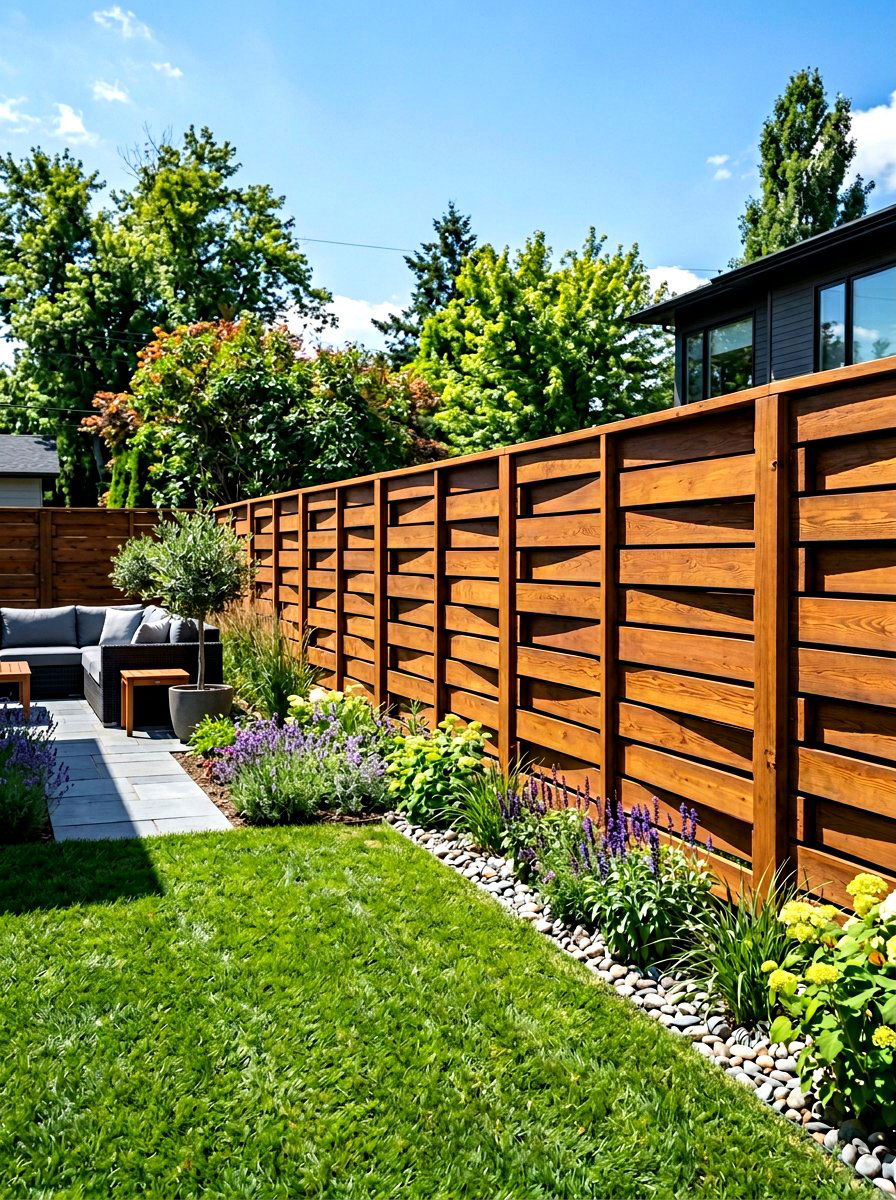 Shadow Box Fence - 30 horizontal fence ideas