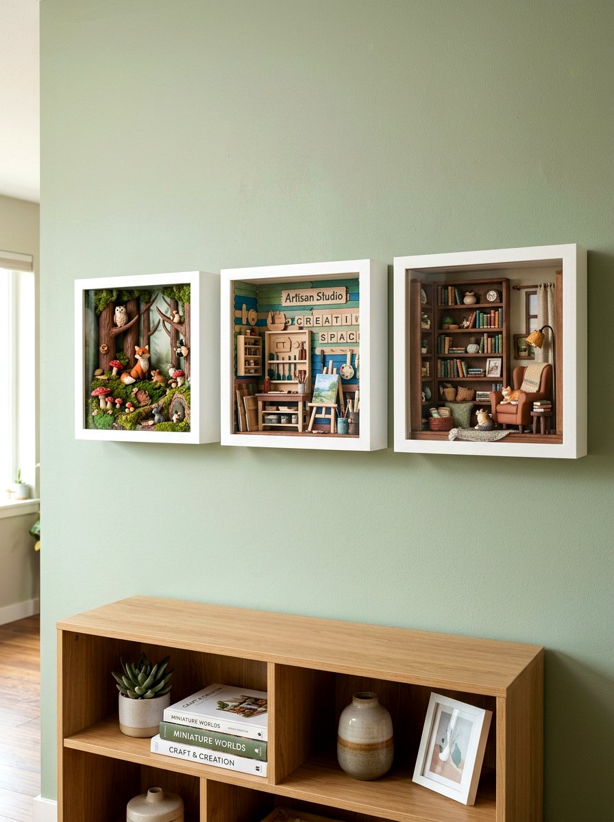 Shadow Box For 3D Art - 30 kids art display ideas