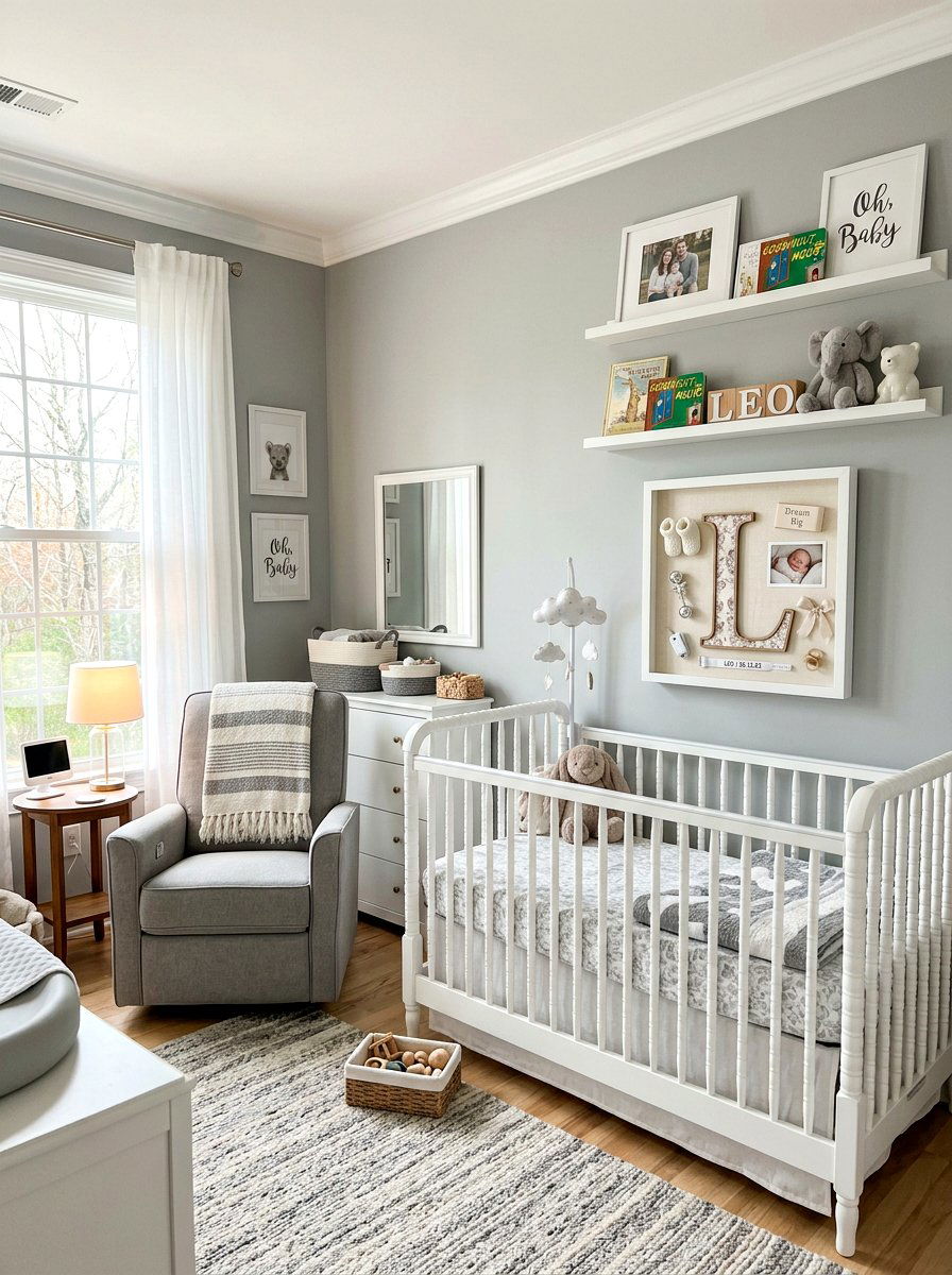 Shadow Box Monogram Art - 30 monogram nursery ideas