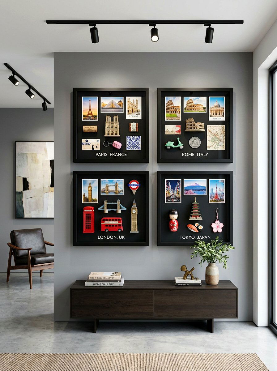 Shadow Box Postcard Display - 30 postcard wall decor ideas
