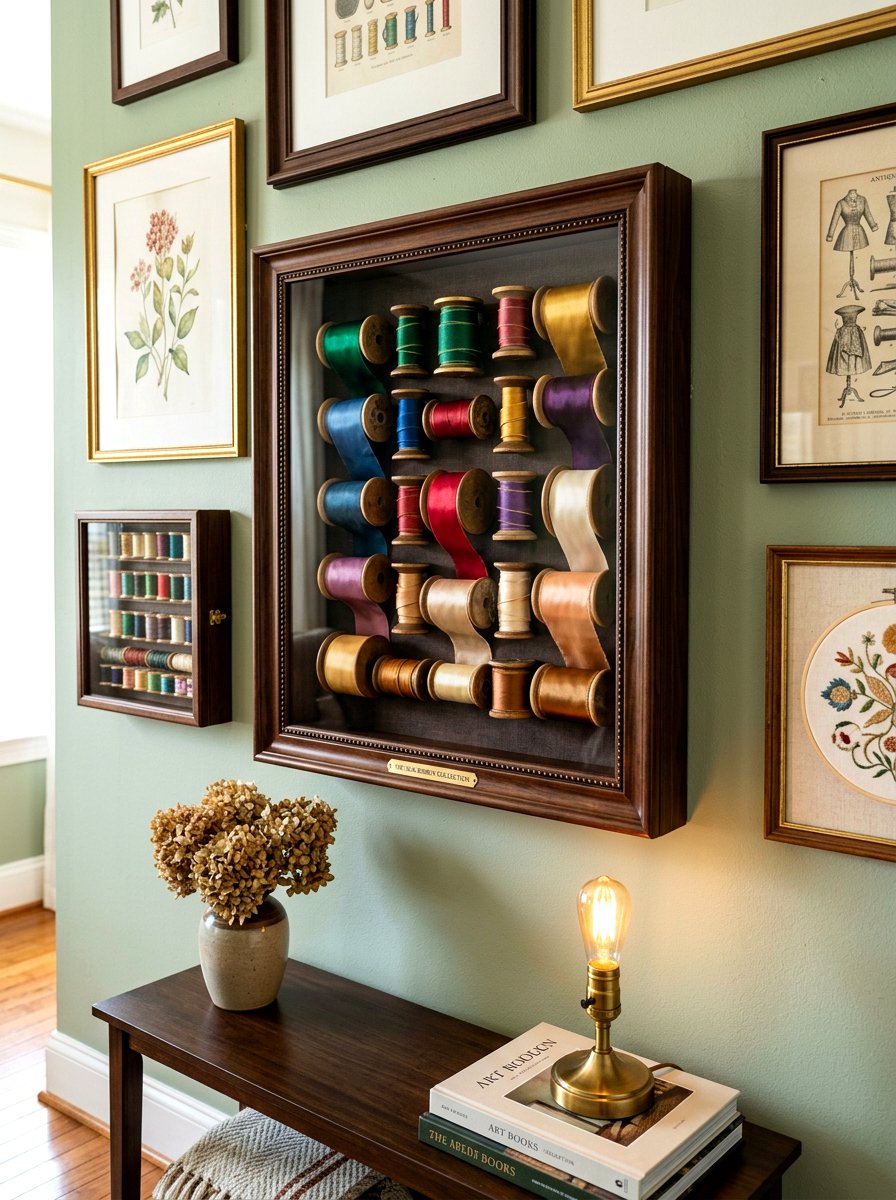 Shadow Box Ribbon Frame - 30 ribbon storage ideas