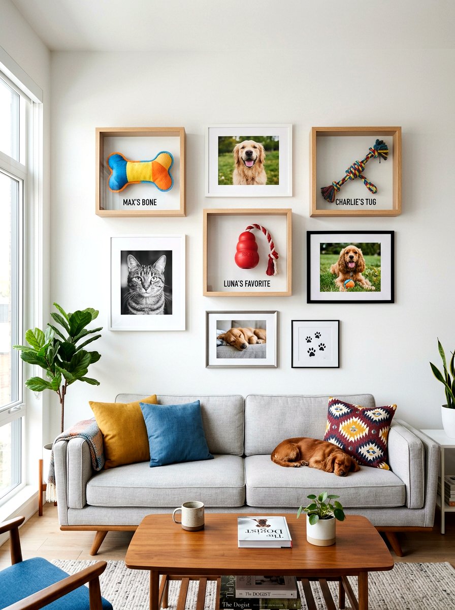 Shadow Box Toy Frame - 30 pet toy wall storage ideas