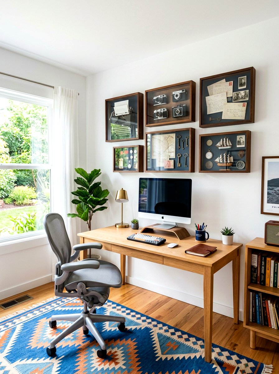 Shadow Boxes - 30 home office wall ideas