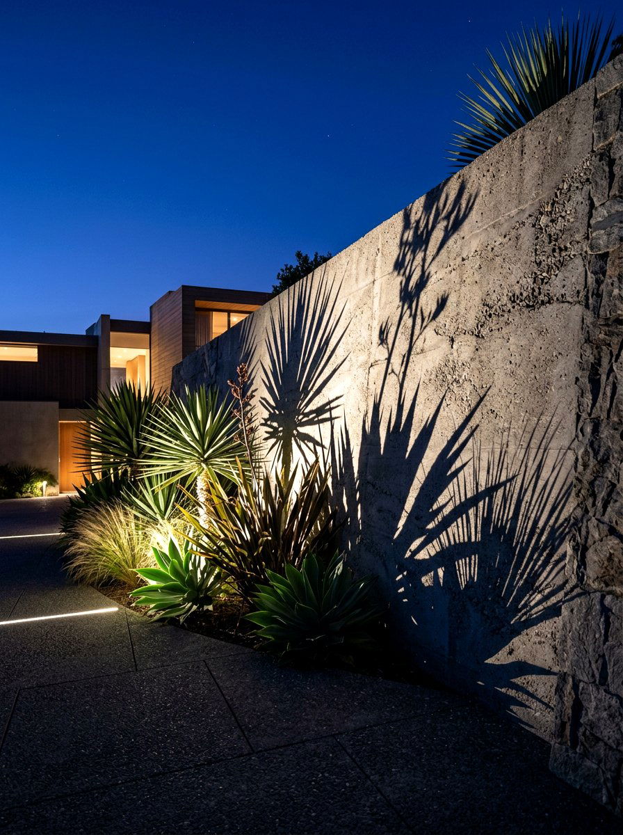 Shadow Lighting For Texture - 30 driveway lighting ideas