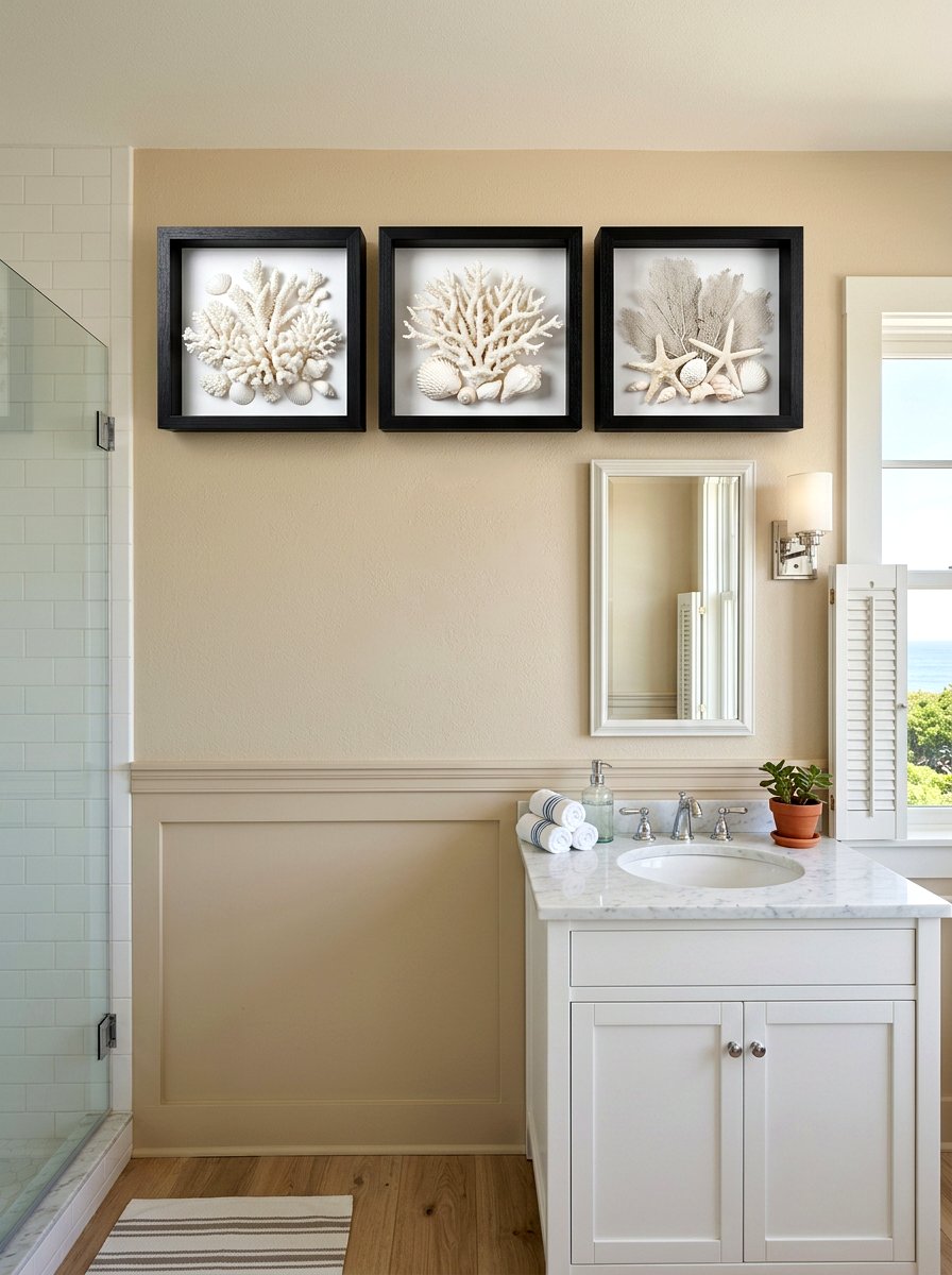 Shadow box display bathroom - 30 bathroom wall decor ideas