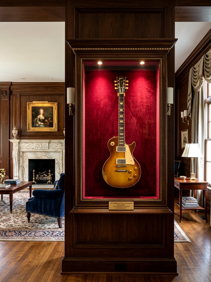 Shadow box guitar frame - 30 guitar wall display ideas