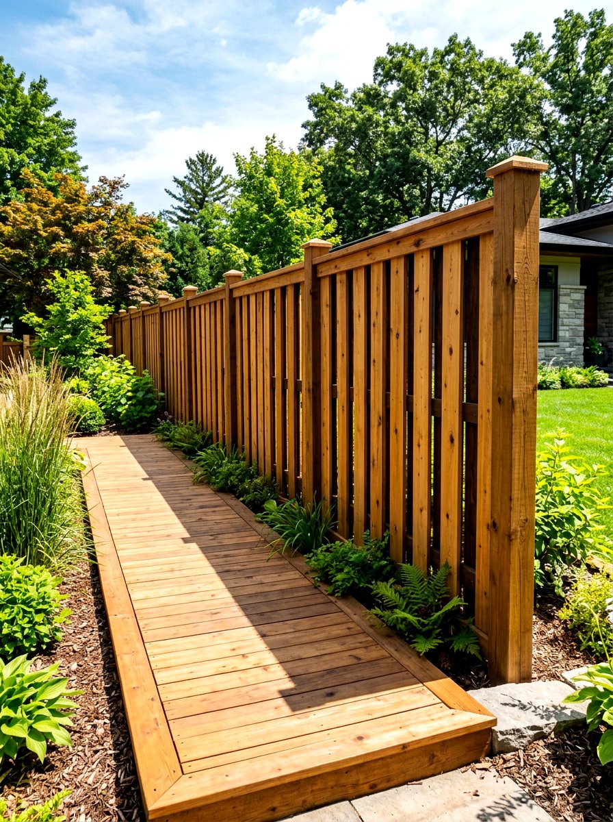 Shadowbox Privacy Fence - 30 modern fence ideas