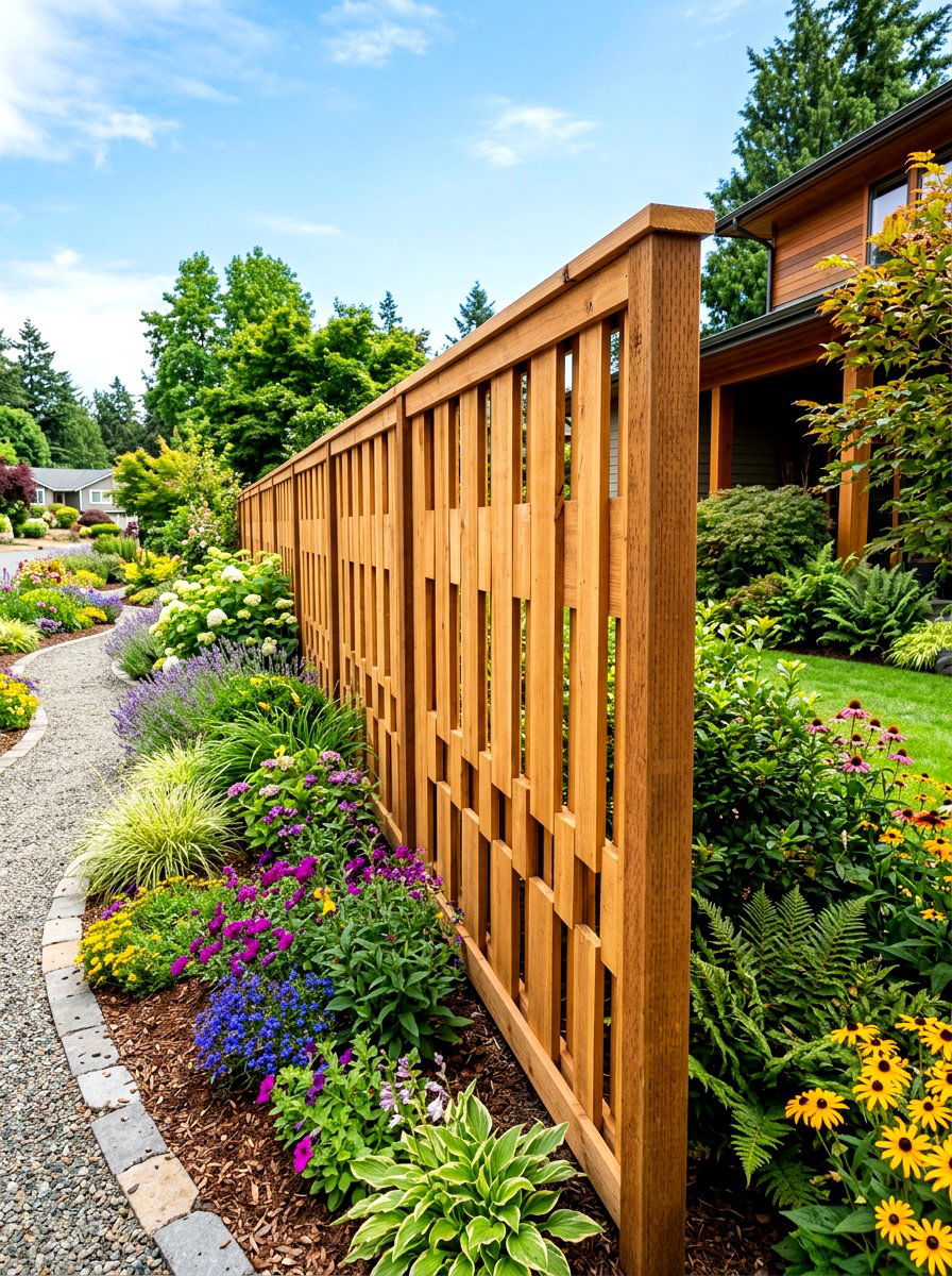 Shadowbox Slatted Wall - 30 slatted privacy wall ideas