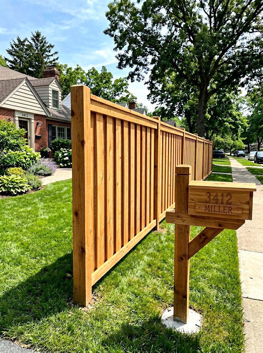 Shadowbox Wood Fence - 30 front yard fence ideas