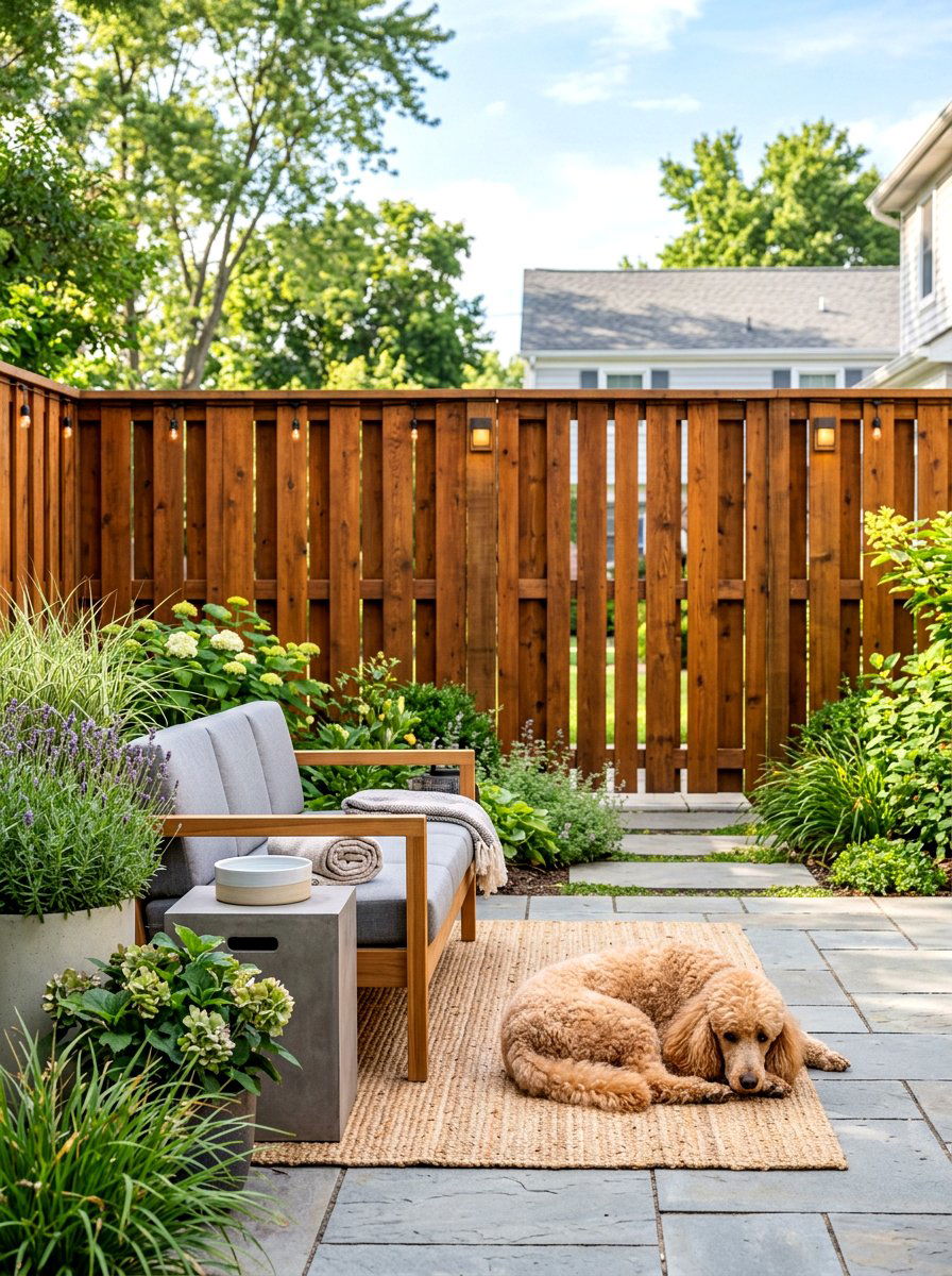 Shadowbox Wood Privacy Screen - 30 dog fence ideas
