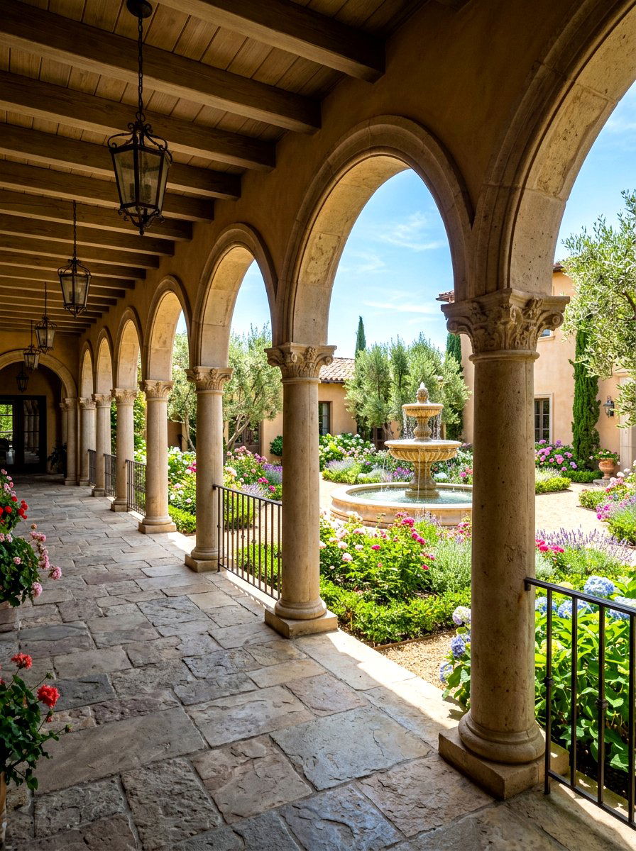Shady Arched Gallery - 30 cloister garden ideas
