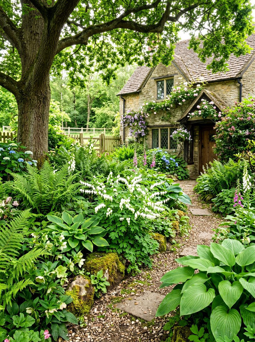 Shady Corner Cottage Garden - 30 cottage garden ideas
