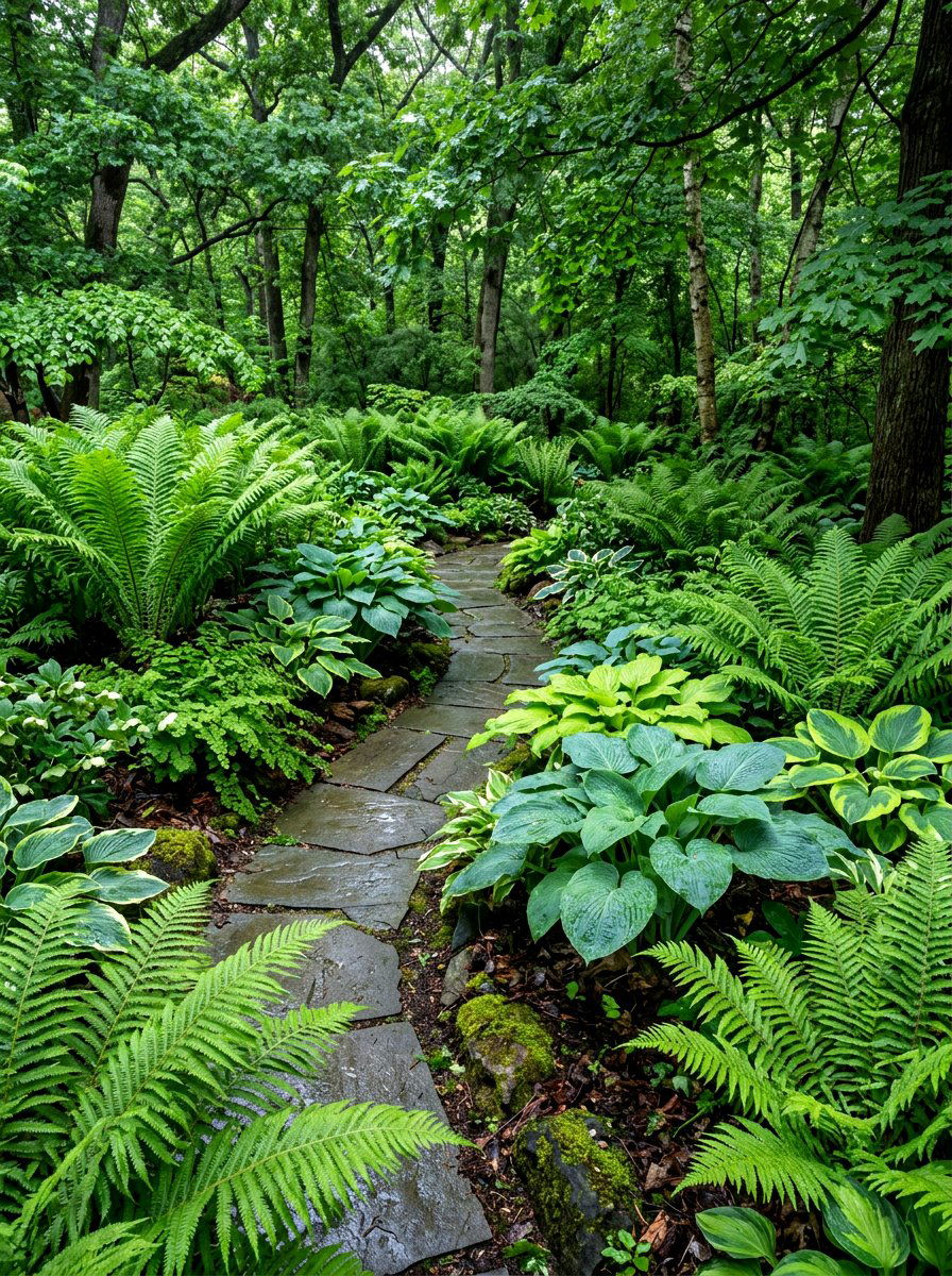 Shady Fern Garden - 30 natural landscaping ideas