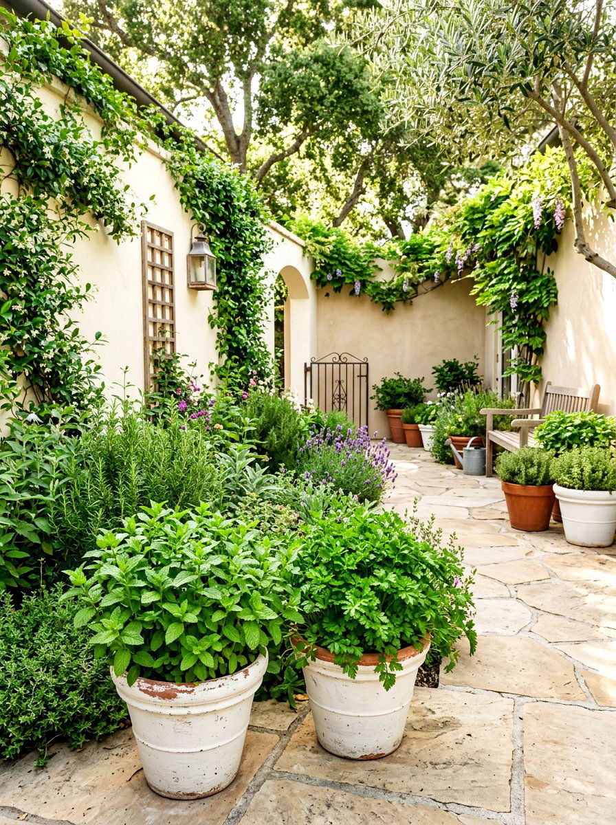 Shady Herb Garden - 30 courtyard herb garden ideas