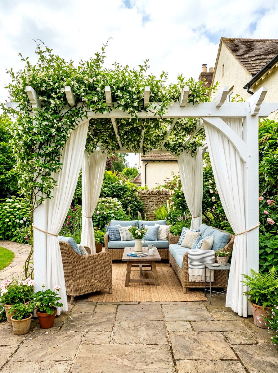 Shady Pergola Space - 30 meditation backyard corner ideas