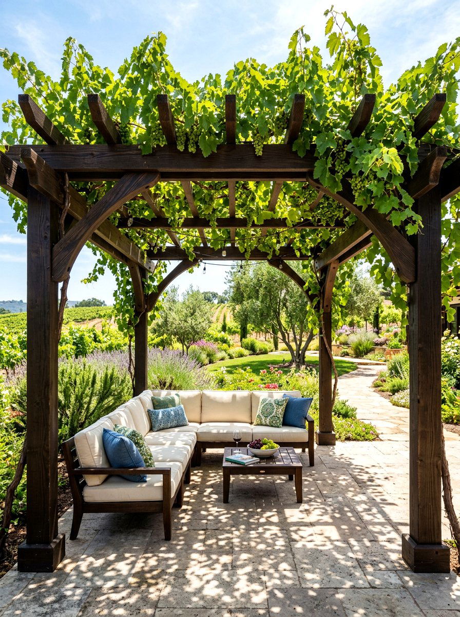 Shady Pergola - 30 healing backyard garden ideas