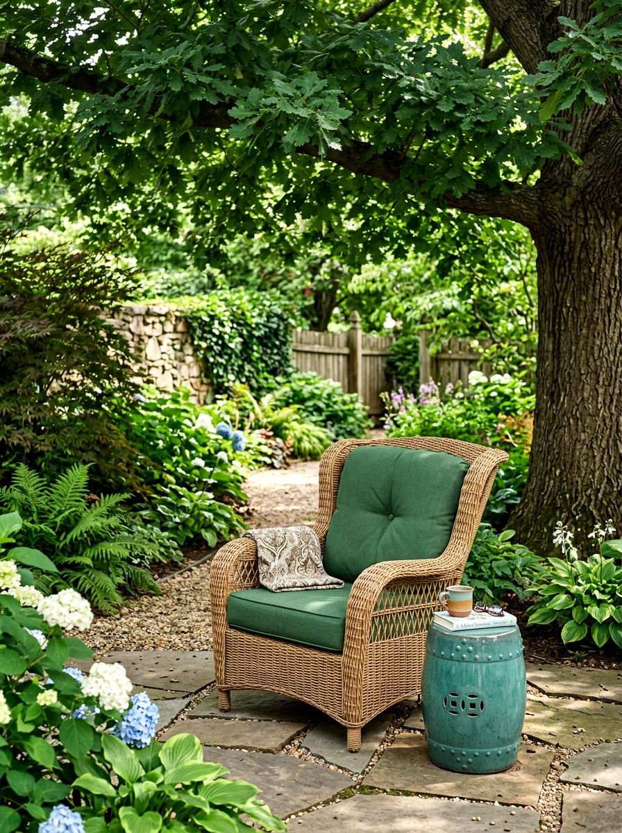 Shady Side Yard Armchair - 30 side yard seating ideas