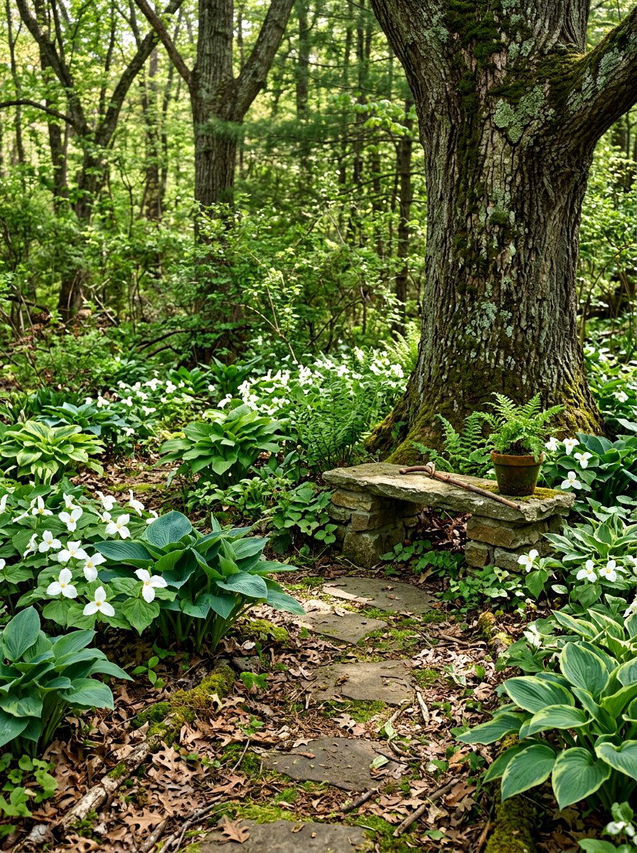 Shady Woodland Corner - 30 rewilded backyard ideas
