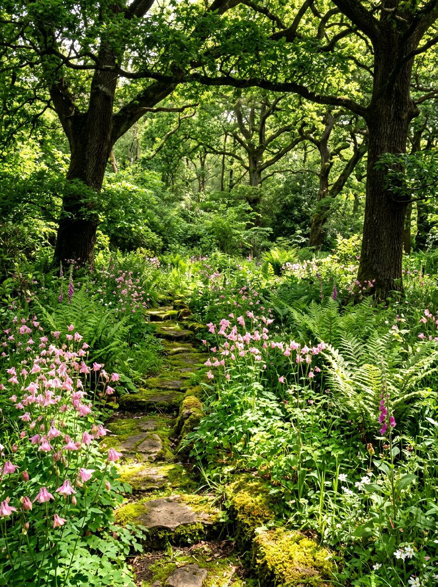 Shady Woodland Meadow Garden - 30 meadow front yard ideas